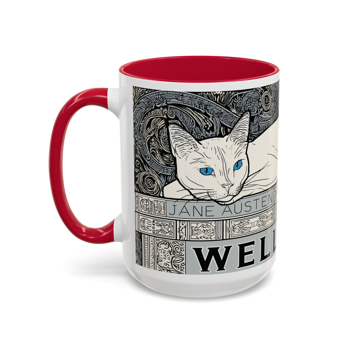 Well Read Siamese Cat Mug | Color Accent Ceramic Mug
