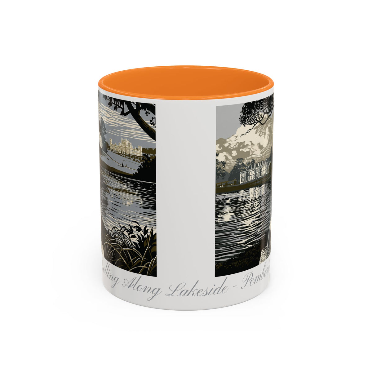 'Strolling Pemberley' Ceramic Coffee Cup — Vintage Regency Silhouette Mug