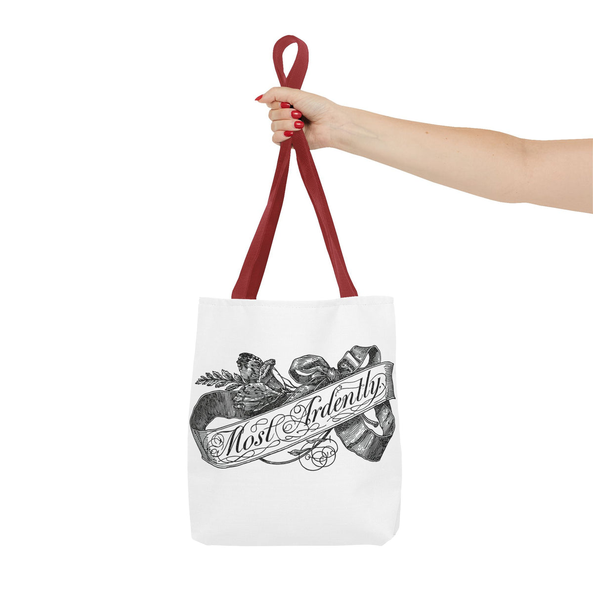 Regency Ribbon Banner Tote — Most Ardently
