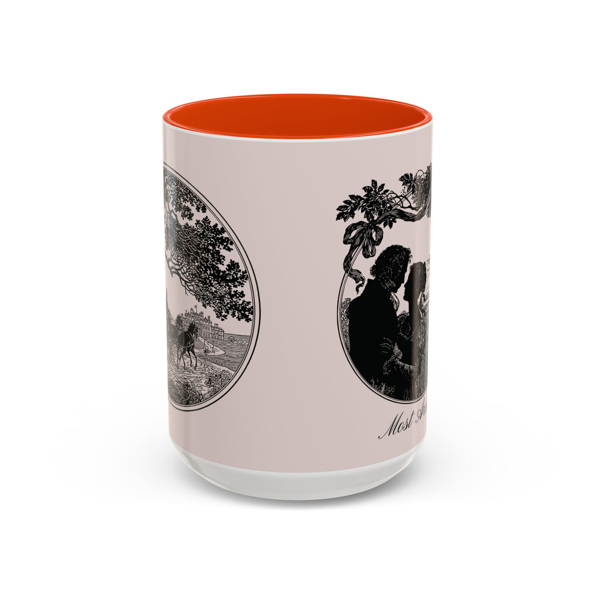 Romantic Vintage Silhouette Mug — "Most Ardently" Tea Coffee Cup (11oz/15oz)