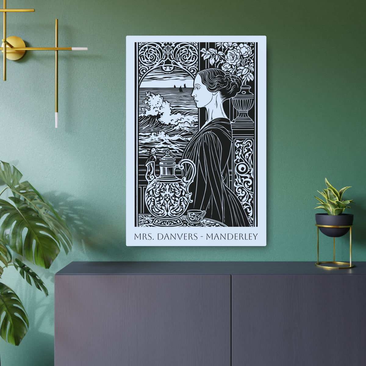 Mrs. Danvers Manderley Homage — Gothic Literary Wall Decor