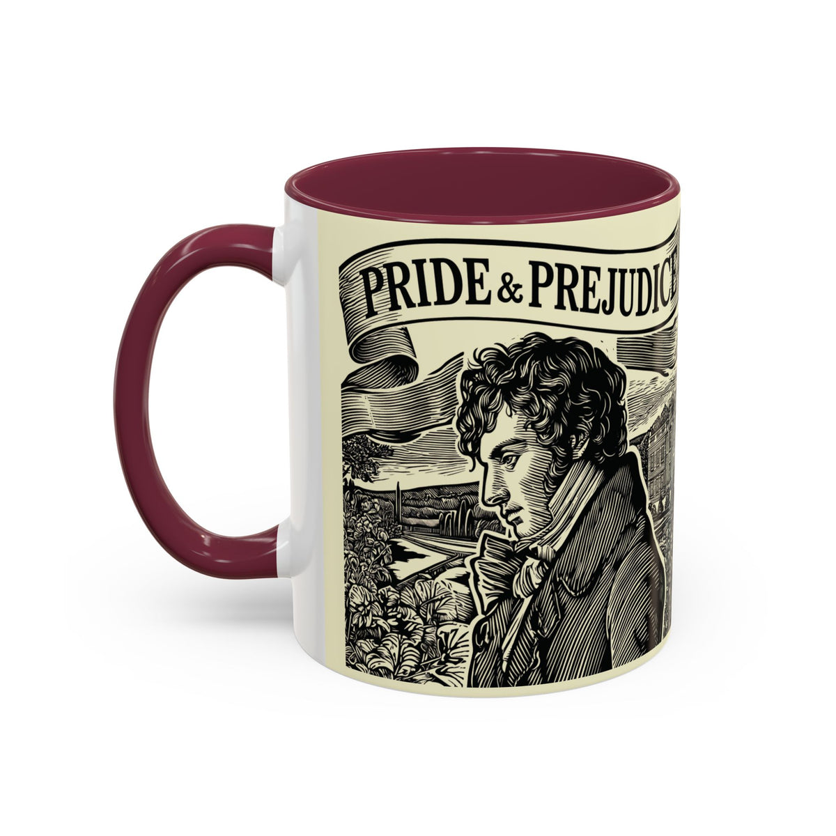 Pride and Prejudice Quote Mug — “Mr. Darcy at Pemberley” Vintage Jane Austen Coffee Cup (11oz/15oz)