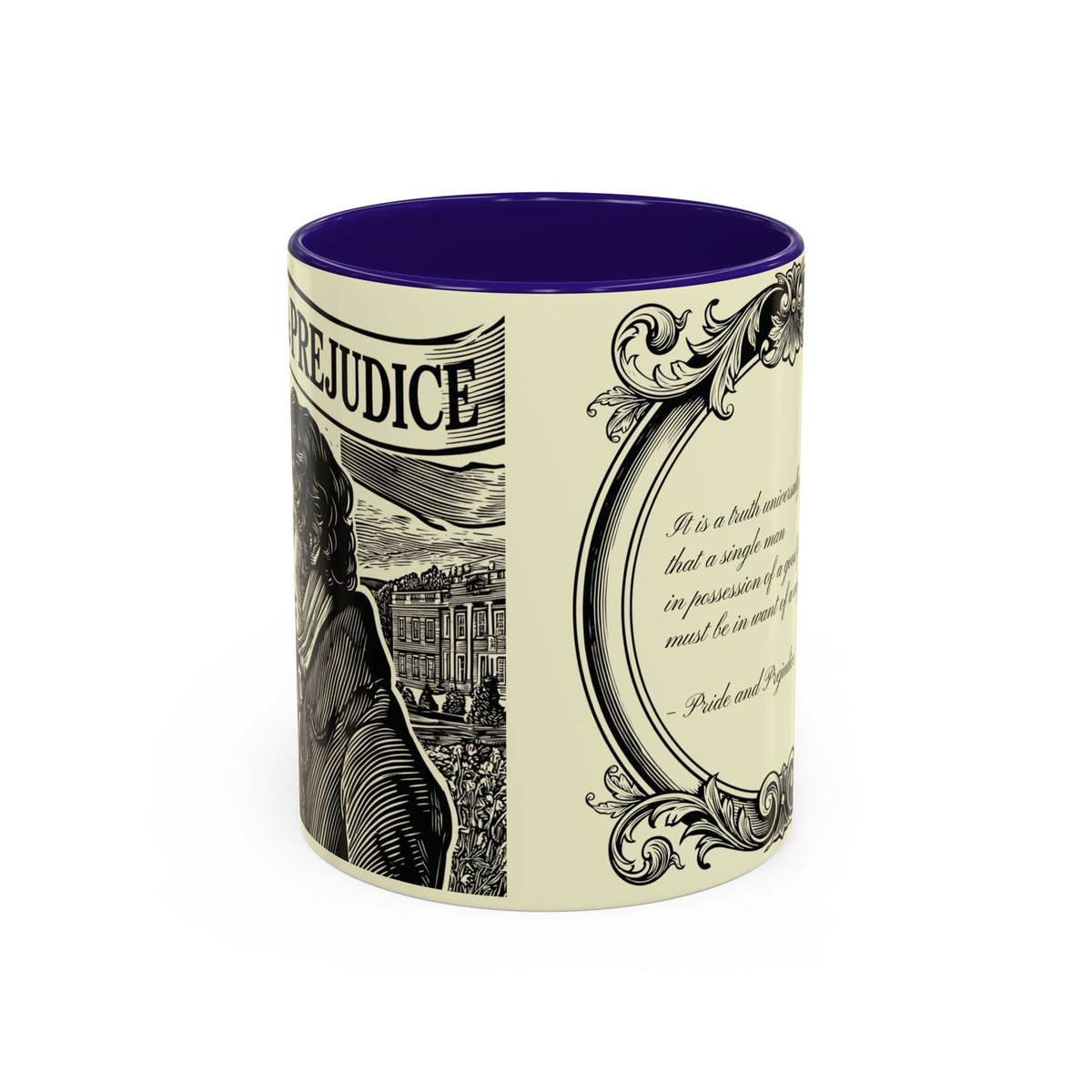 Pride and Prejudice Quote Mug — “Mr. Darcy at Pemberley” Vintage Jane Austen Coffee Cup (11oz/15oz)