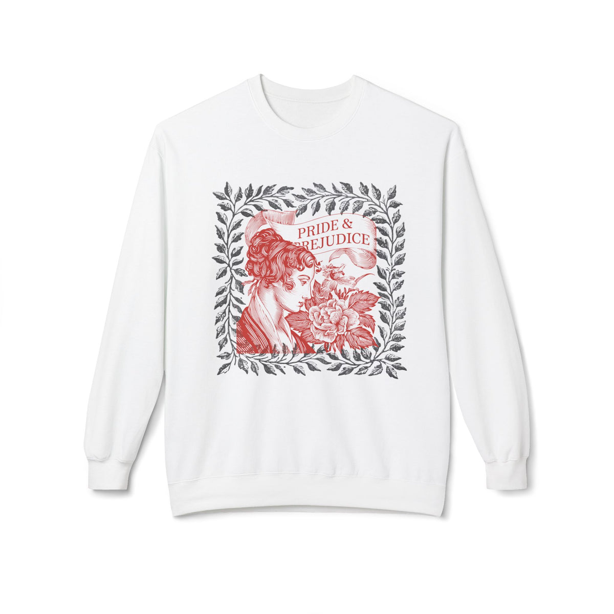 Pride & Prejudice Illustration Sweatshirt — Jane Austen Booklover Crewneck (Derbyshire Coordinates)