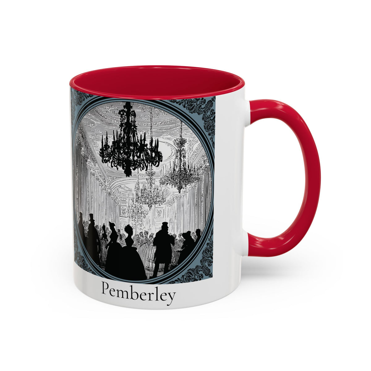 Pemberley Ballroom Illustration Mug | Color Accent Ceramic Mug