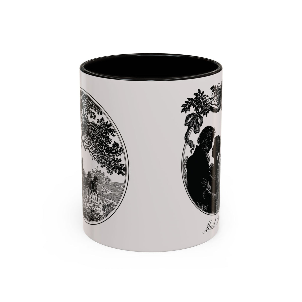 Romantic Vintage Silhouette Mug — "Most Ardently" Tea Coffee Cup (11oz/15oz)