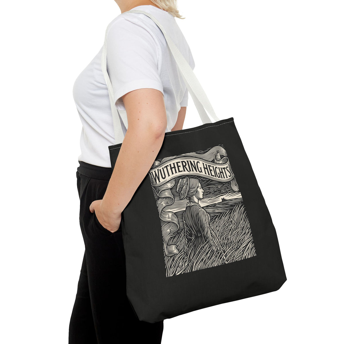 Wuthering Heights Illustrated Tote Bag — Gothic Novel Literary Canvas Tote