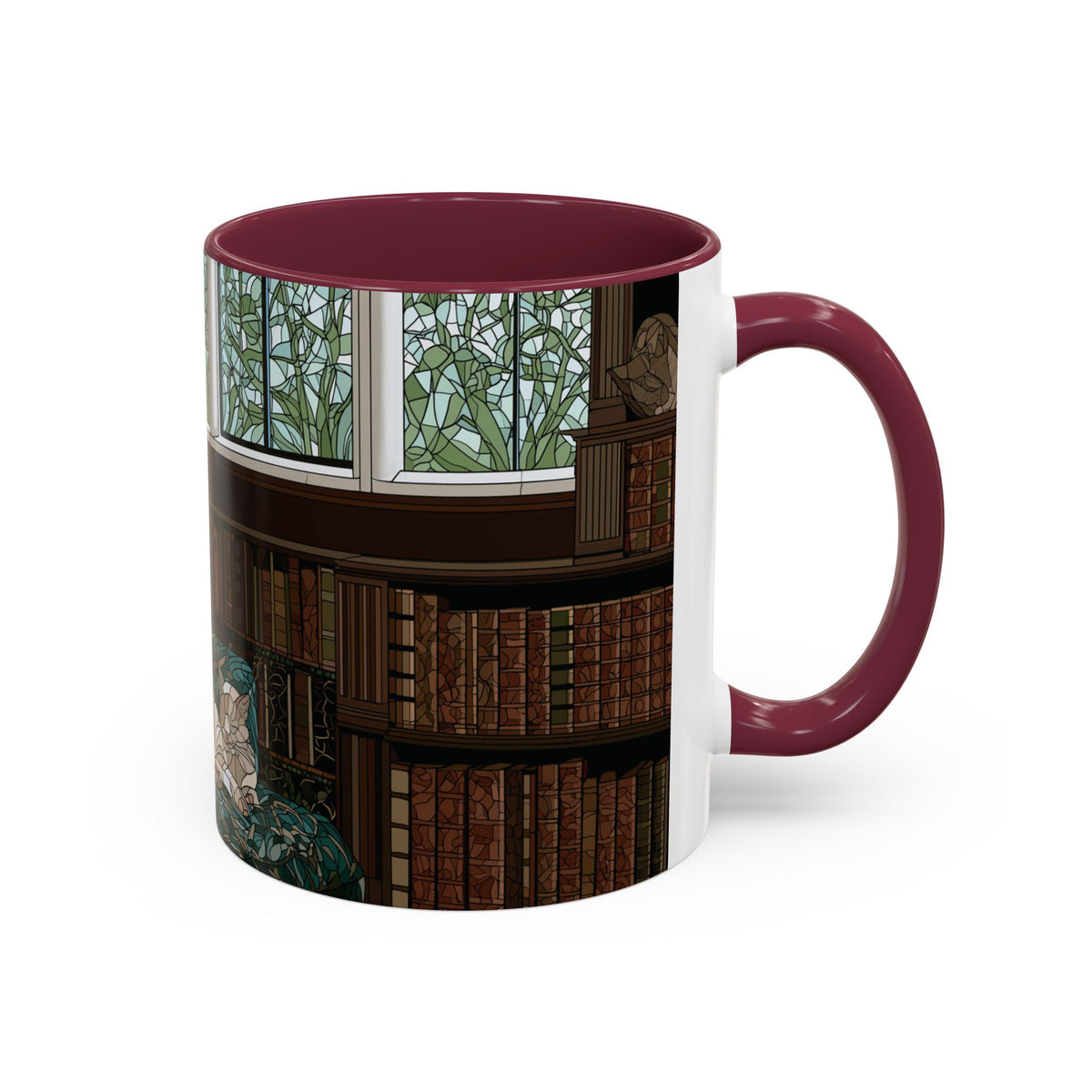 Cozy Reading Nook Cat Mug | Ceramic Coffee Cup 11oz 15oz