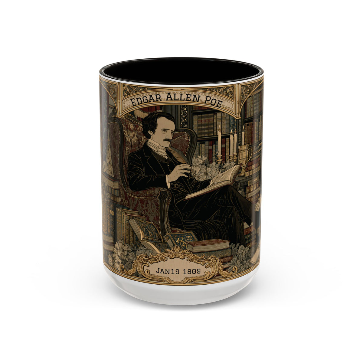 Edgar Allan Poe portrait Mug | Literary Gothic coffee mug