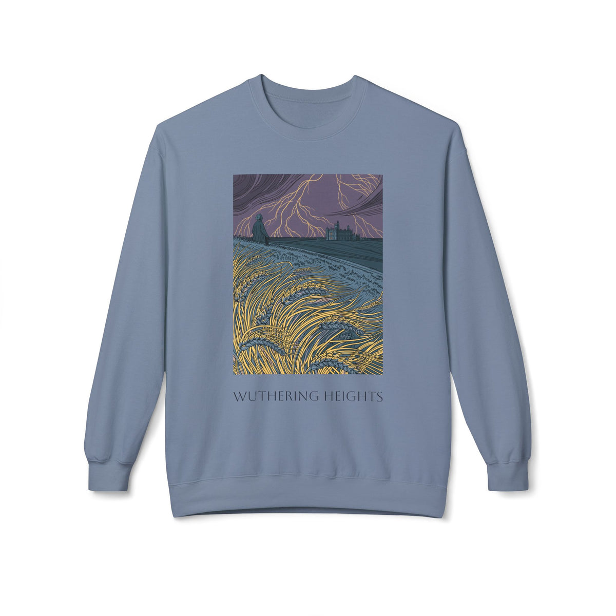 Wurthering Heights Crewneck Sweatshirt — Moorscape "I'd Marry the Storm Again"
