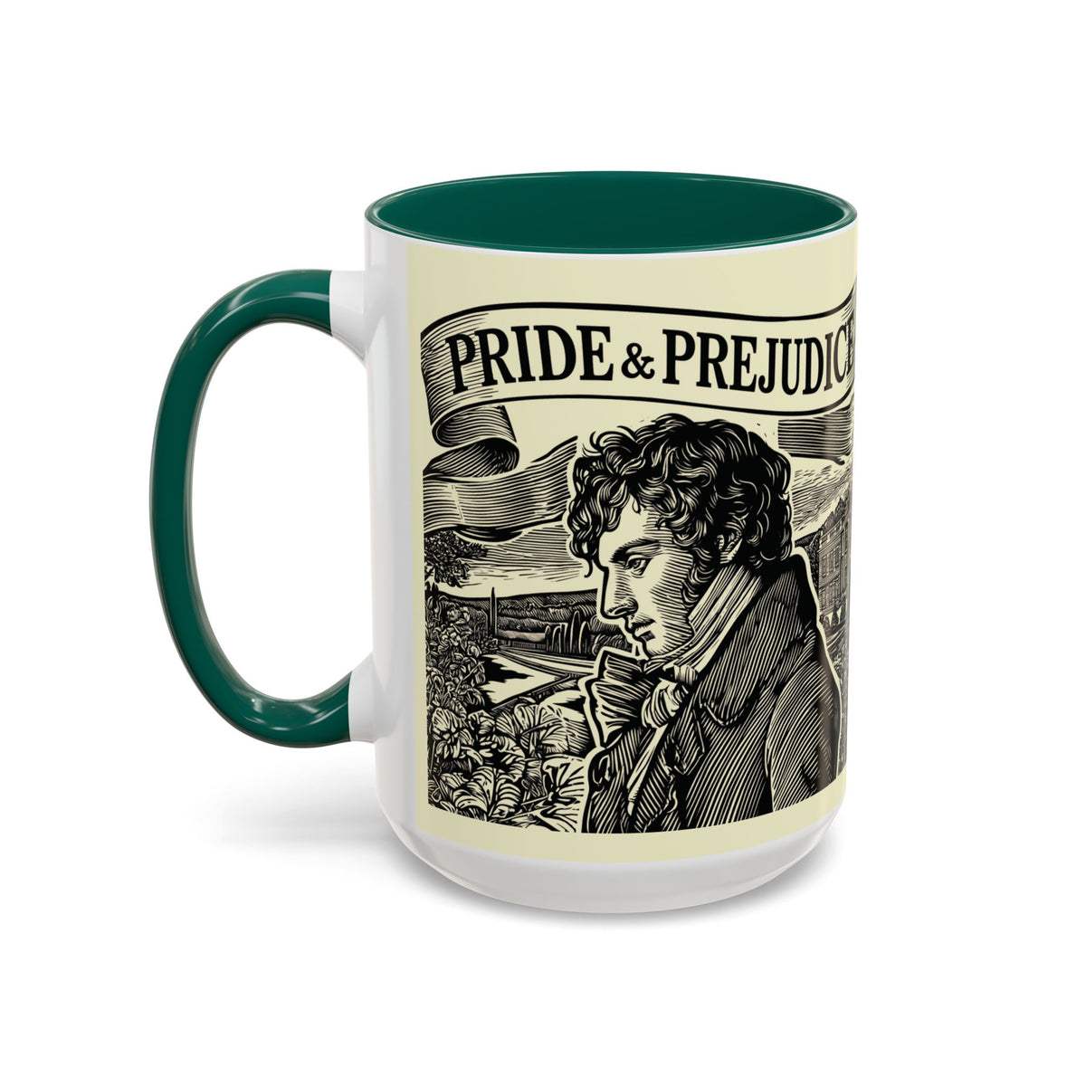 Pride and Prejudice Quote Mug — “Mr. Darcy at Pemberley” Vintage Jane Austen Coffee Cup (11oz/15oz)