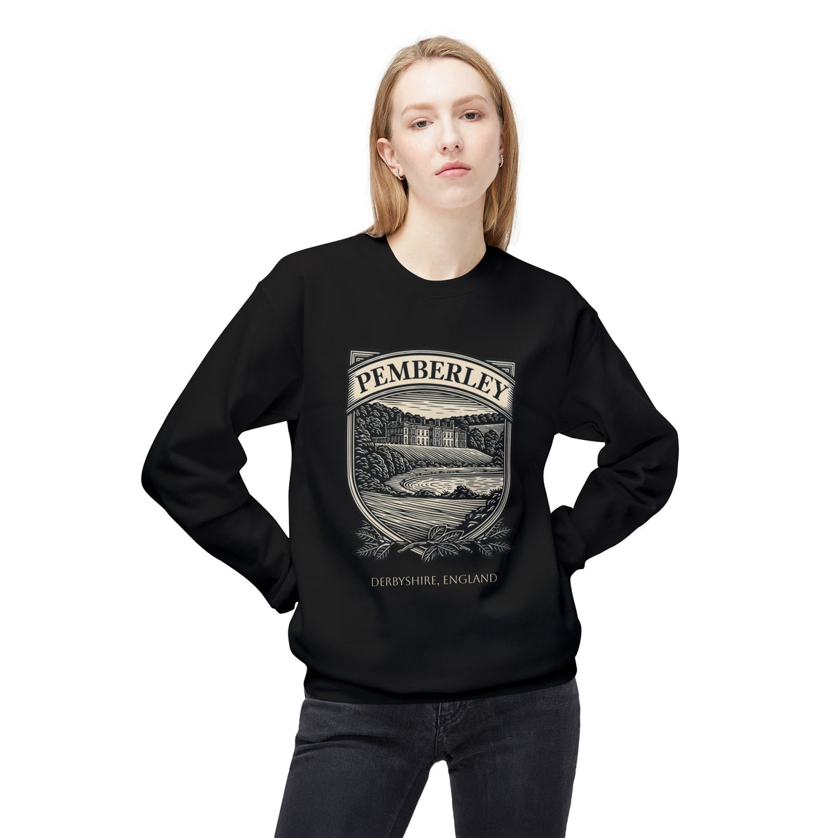Pemberley Estate Crewneck Sweatshirt — Jane Austen Cozy Literary Pullover