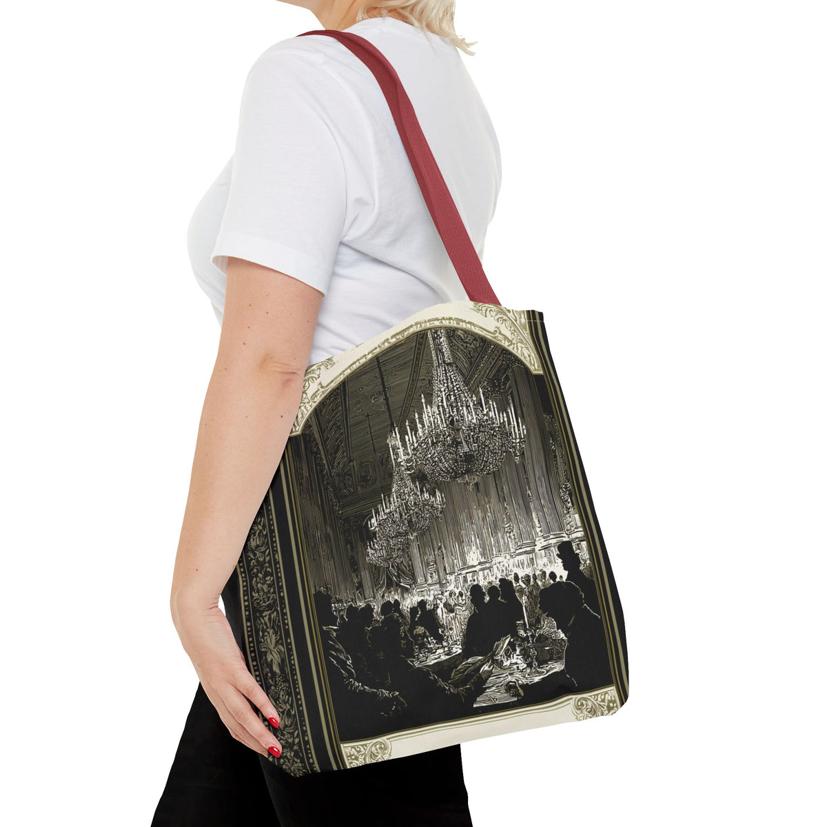 Regency Ballroom Chandelier Tote Bag | Vintage Ballroom Scene