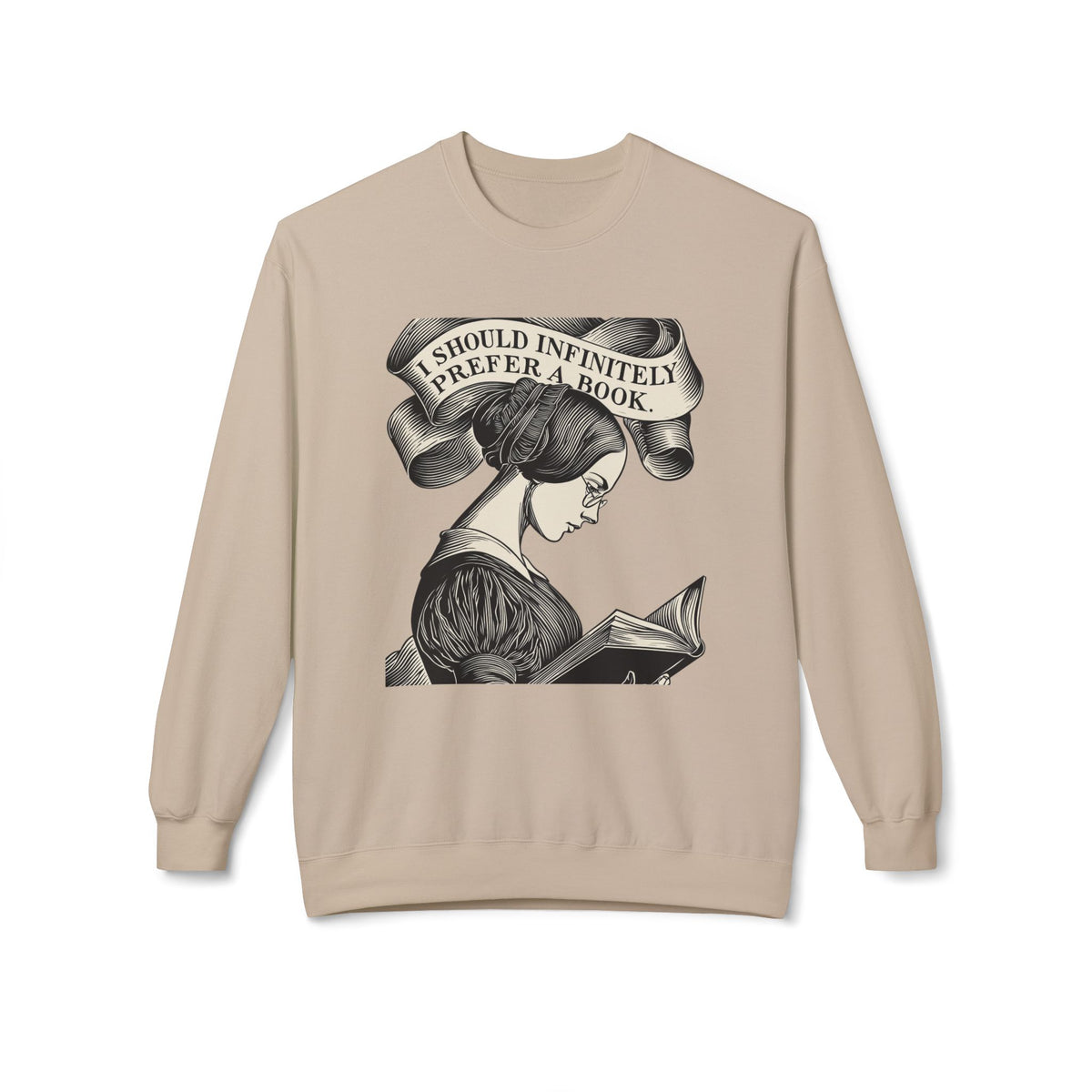 Book Lover Sweatshirt — "I Should Infinitely Prefer a Book" Vintage Reading Crewneck