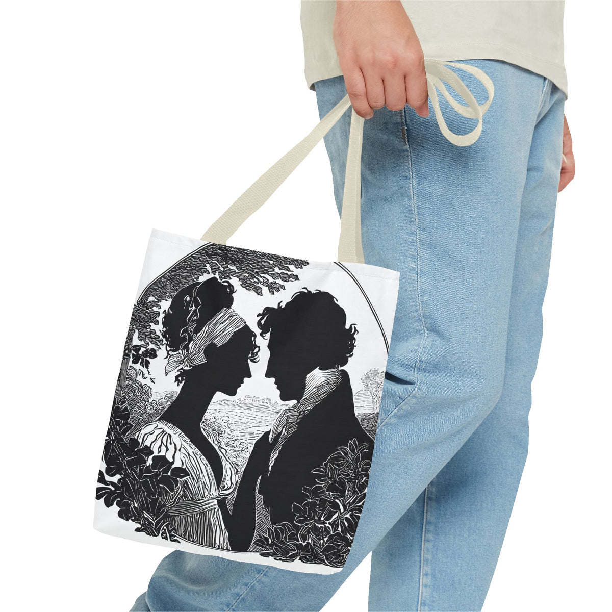 Silhouette Romance Tote Bag — Vintage Regency Couple