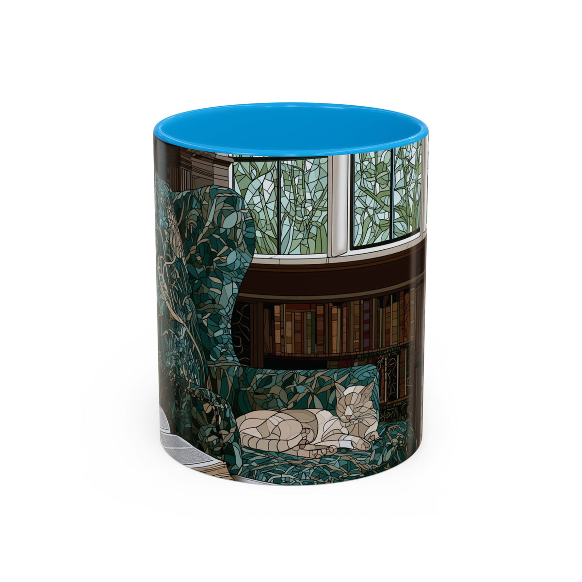 Cozy Reading Nook Cat Mug | Ceramic Coffee Cup 11oz 15oz
