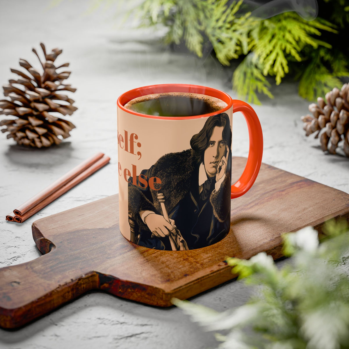 Oscar Wilde Quote Mug — "Be Yourself; Everyone Else Is Taken" Ceramic Coffee Cup (11oz/15oz)
