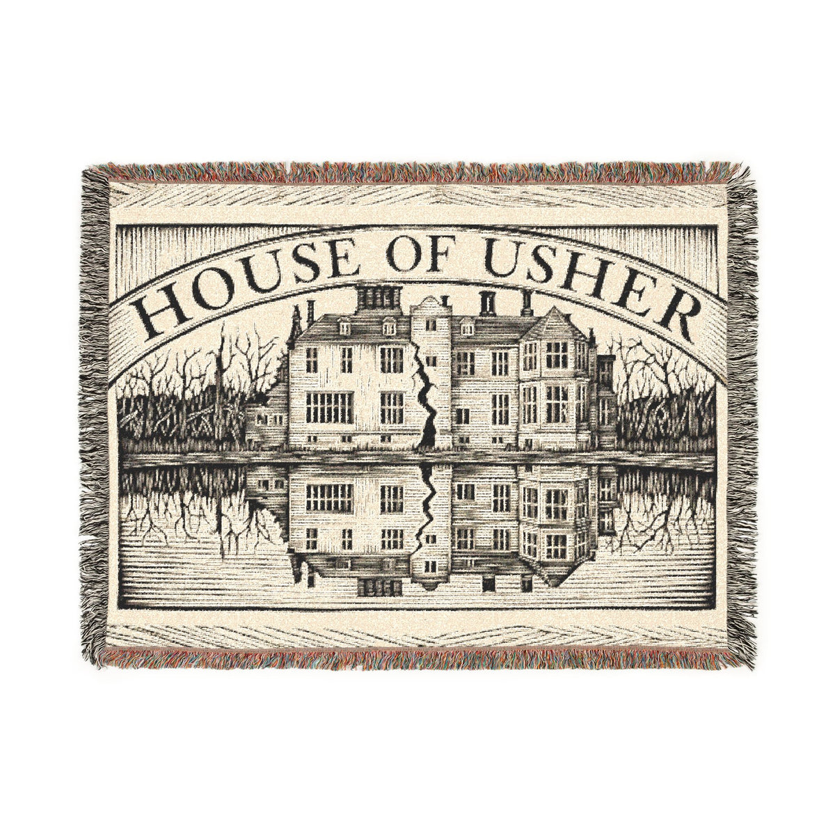 The House of Usher — Woven Blanket | Edgar Allan Poe Gothic Throw