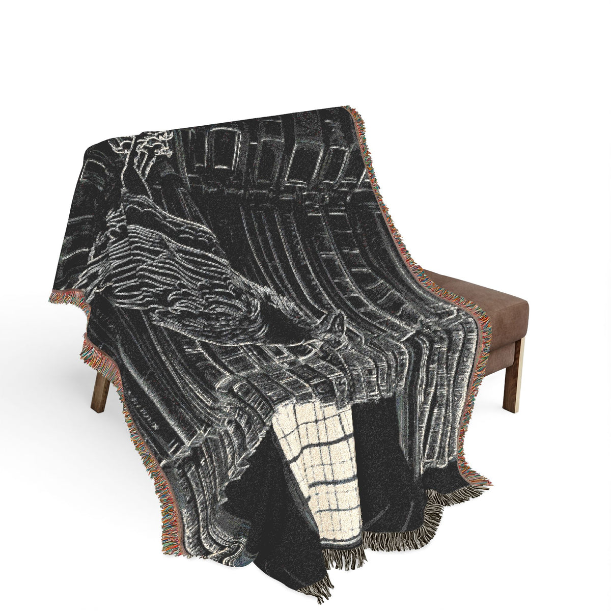 Nevermore Raven Woven Blanket | Gothic Poe Throw, Literary Decor