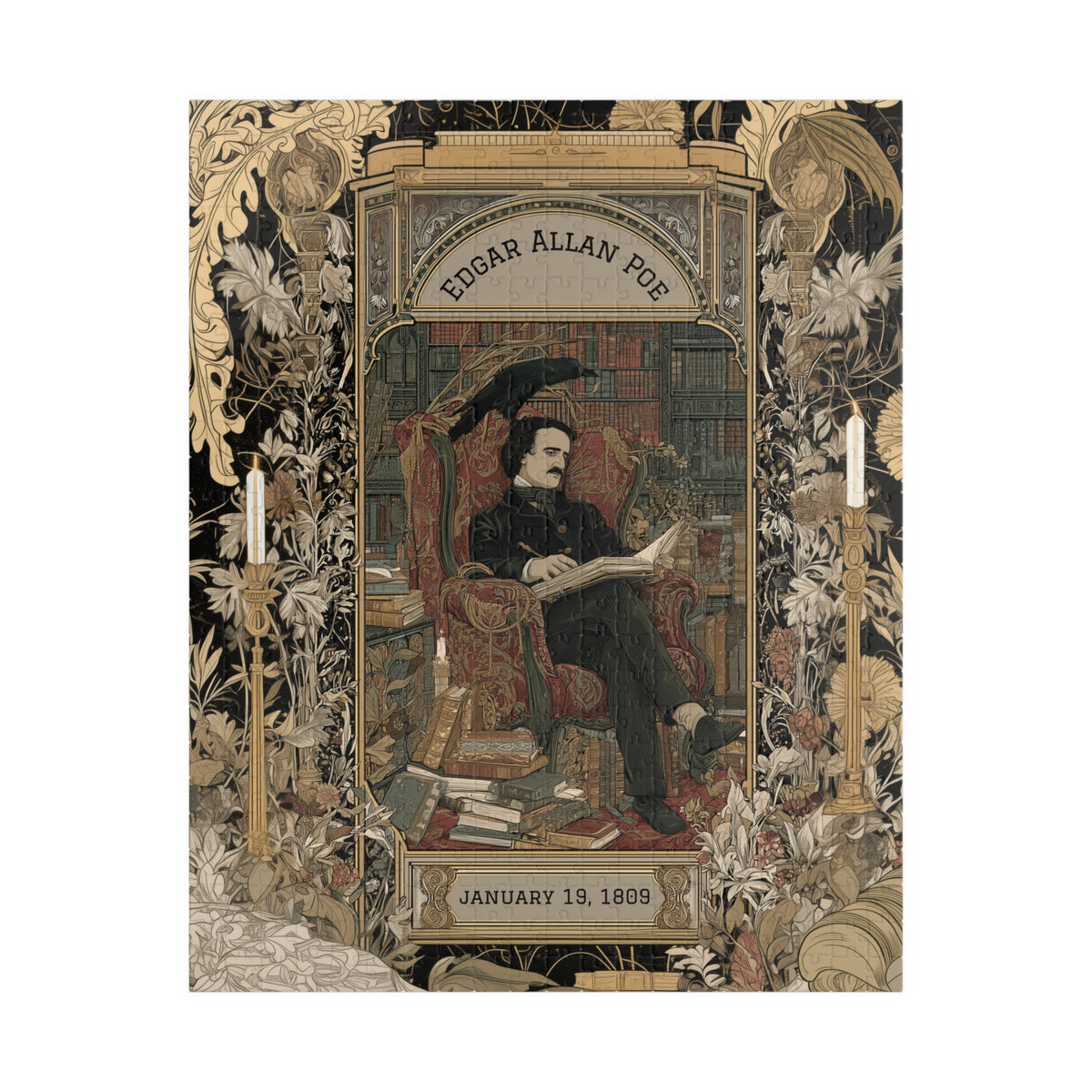 Edgar Allan Poe's Raven Holding Court - Nevermore Puzzle