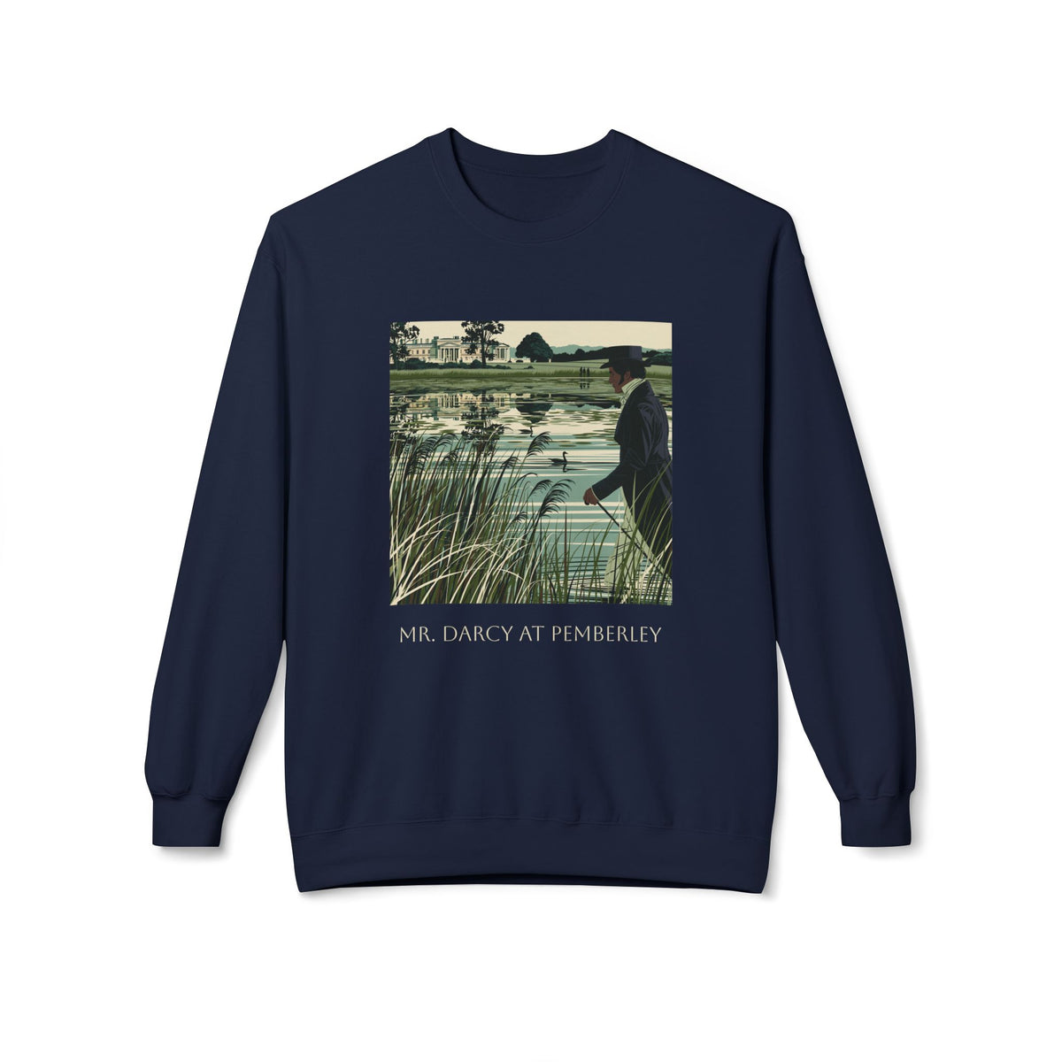Mr. Darcy Crewneck Sweatshirt — "Mr. Darcy at Pemberley" Classic Jane Austen Sweatshirt