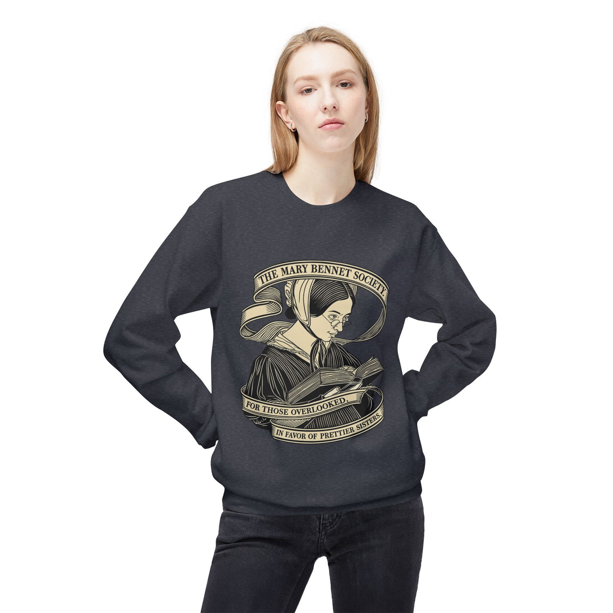 The Mary Bennet Society Literary Crewneck Sweatshirt — Vintage Booklover Reading Crew