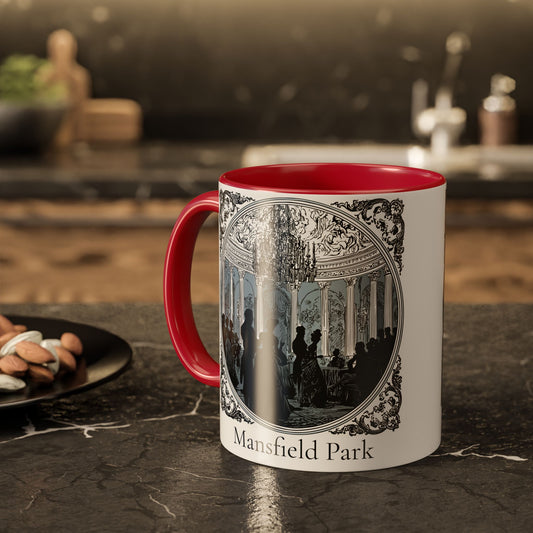 Mansfield Park Vintage Ballroom Illustration Mug | Color-Accent Ceramic