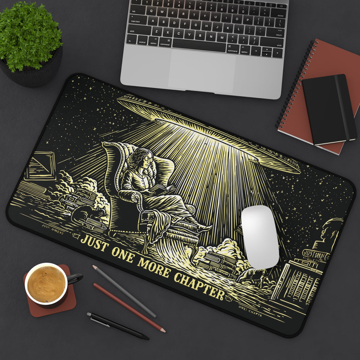 Alien Abduction Reader Desk Mat | "Just One More Chapter" Book Lover