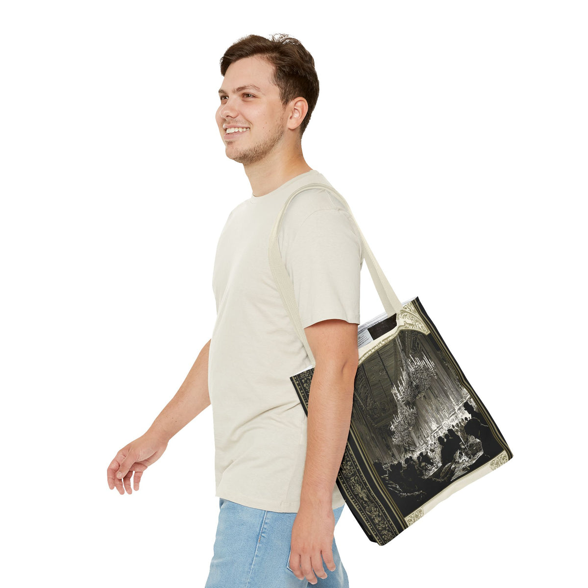 Regency Ballroom Chandelier Tote Bag | Vintage Ballroom Scene