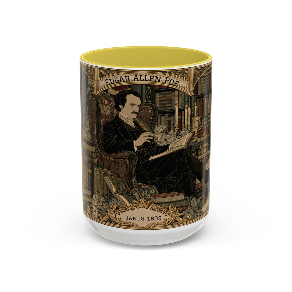 Edgar Allan Poe portrait Mug | Literary Gothic coffee mug