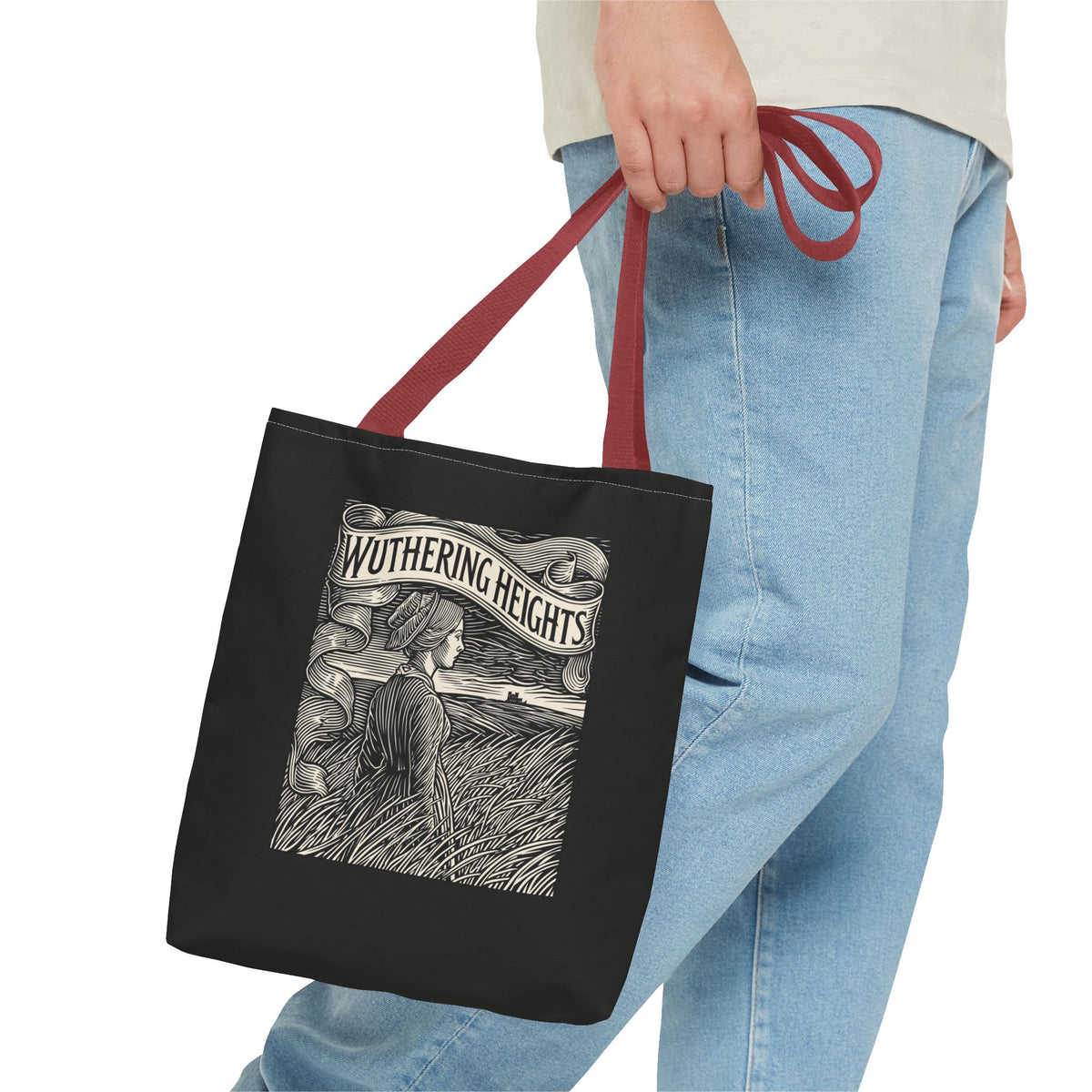 Wuthering Heights Illustrated Tote Bag — Gothic Novel Literary Canvas Tote