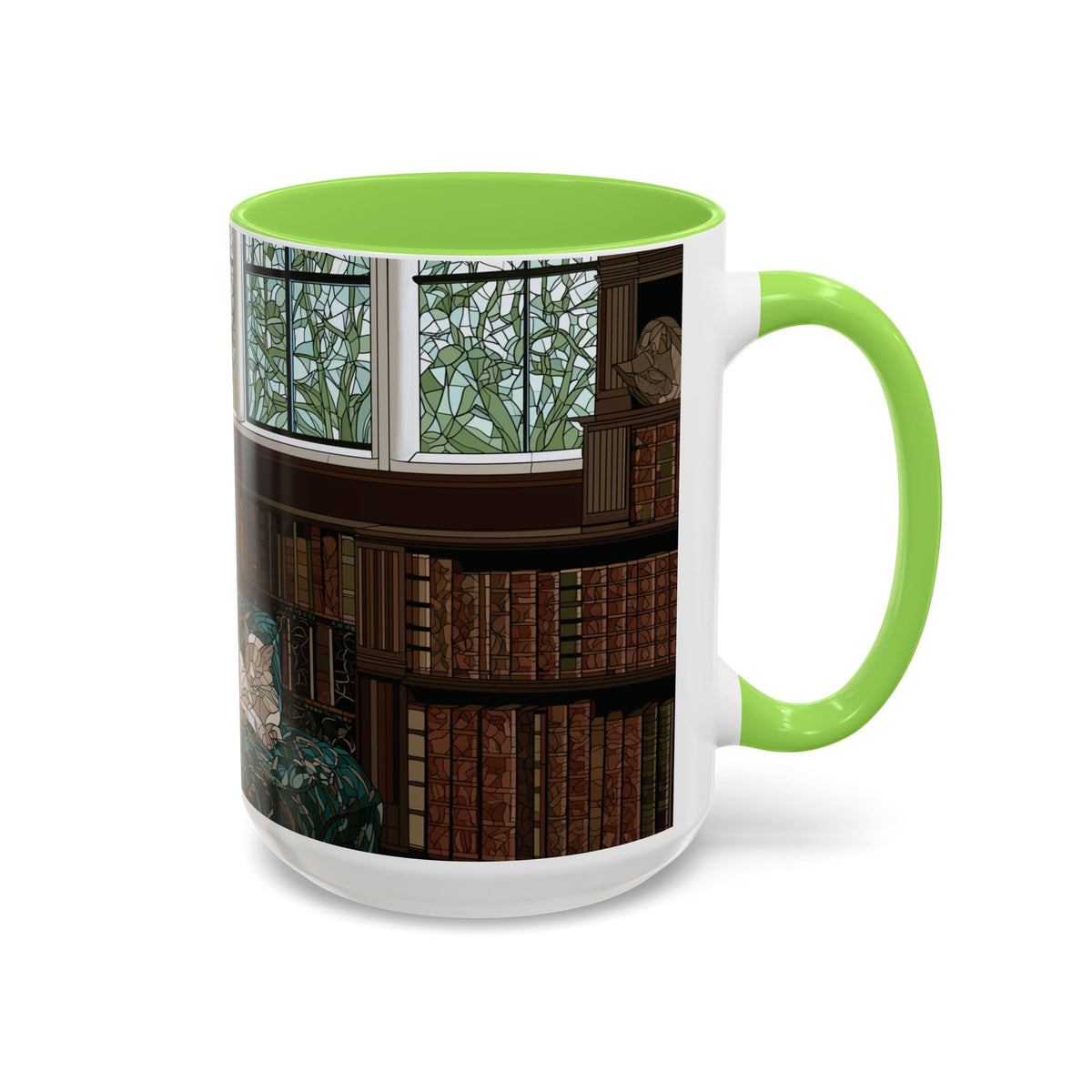 Cozy Reading Nook Cat Mug | Ceramic Coffee Cup 11oz 15oz