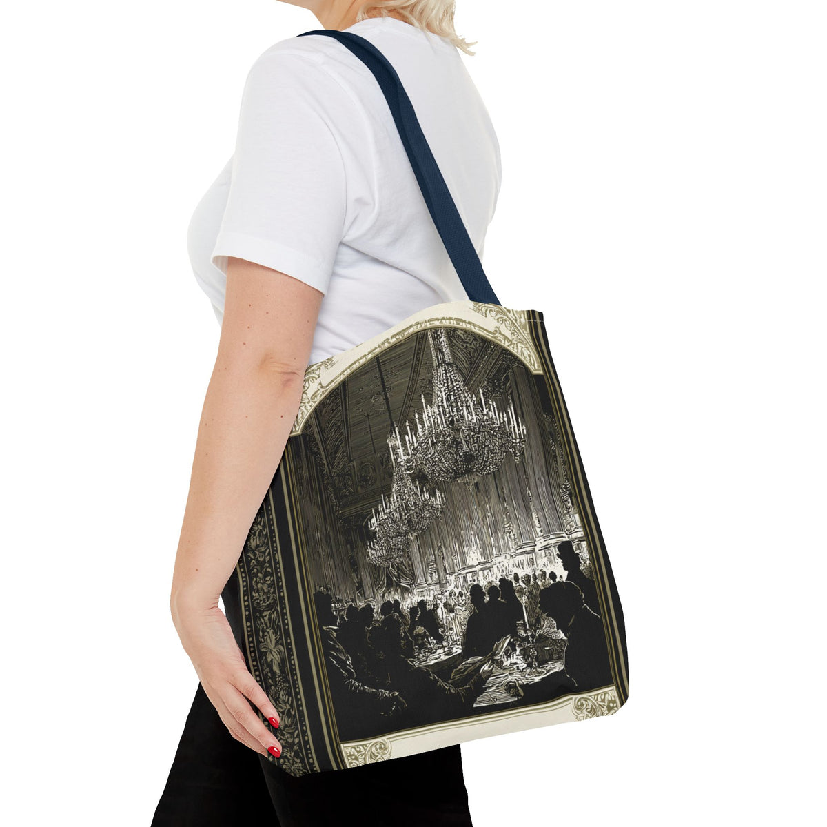 Regency Ballroom Chandelier Tote Bag | Vintage Ballroom Scene