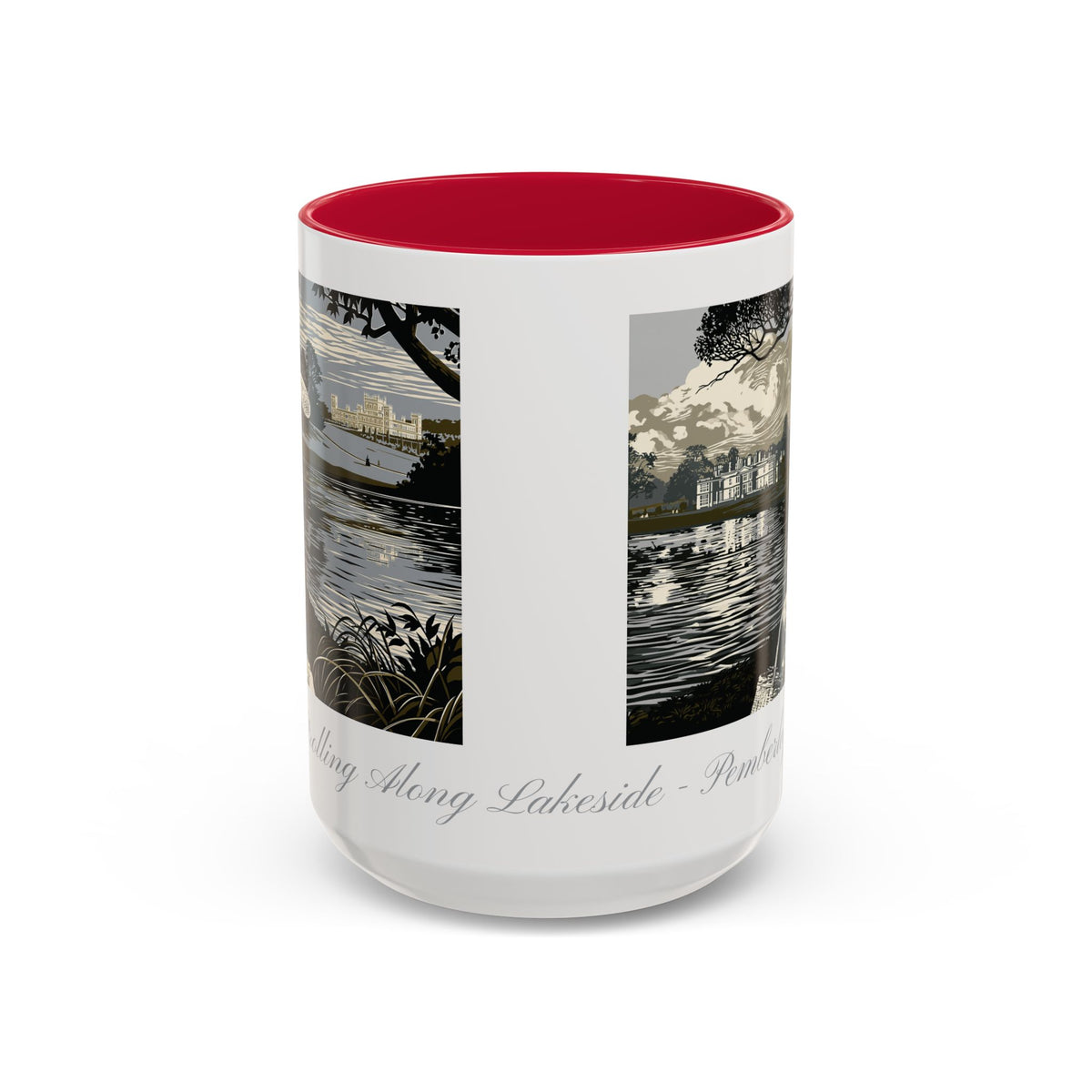 'Strolling Pemberley' Ceramic Coffee Cup — Vintage Regency Silhouette Mug