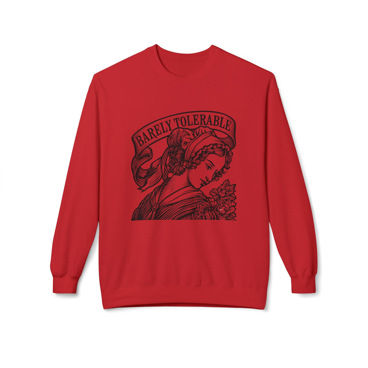 "Barely Tolerable" Vintage Portrait Sweatshirt