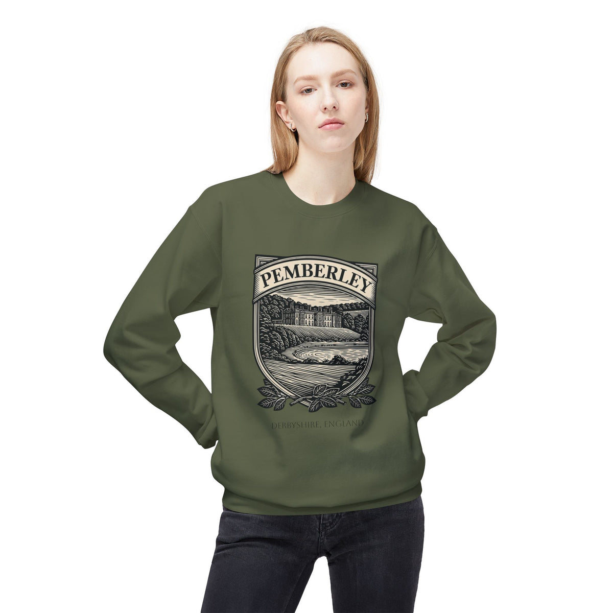 Pemberley Estate Crewneck Sweatshirt — Jane Austen Cozy Literary Pullover