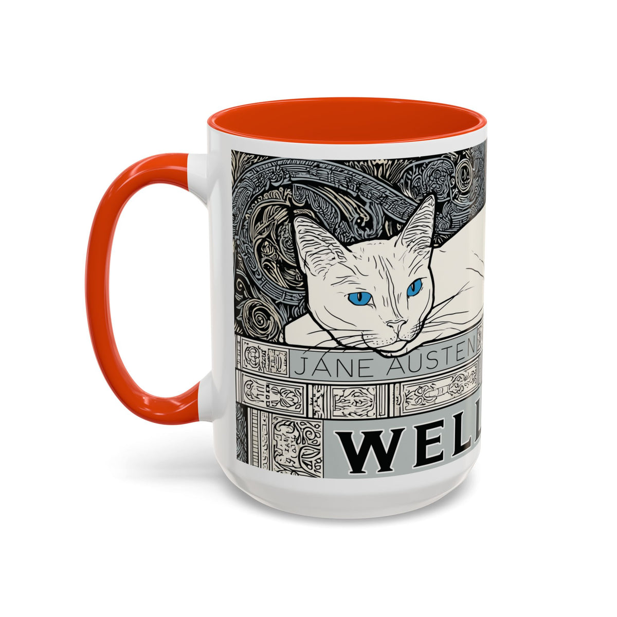 Well Read Siamese Cat Mug | Color Accent Ceramic Mug