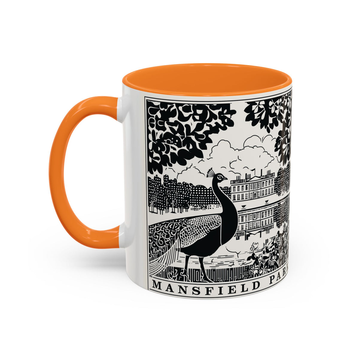 Mansfield Park Peacock Illustration Mug | Vintage Etching Wraparound