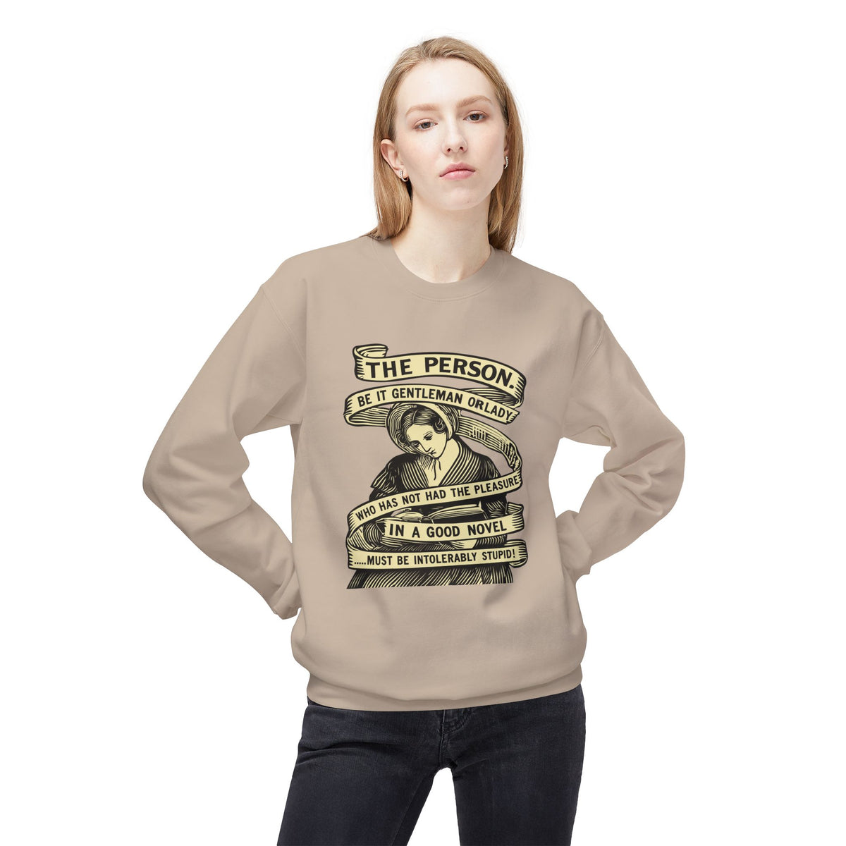 Sweatshirt — "The Person...must be intolerably stupid" Vintage Book Lover Crewneck