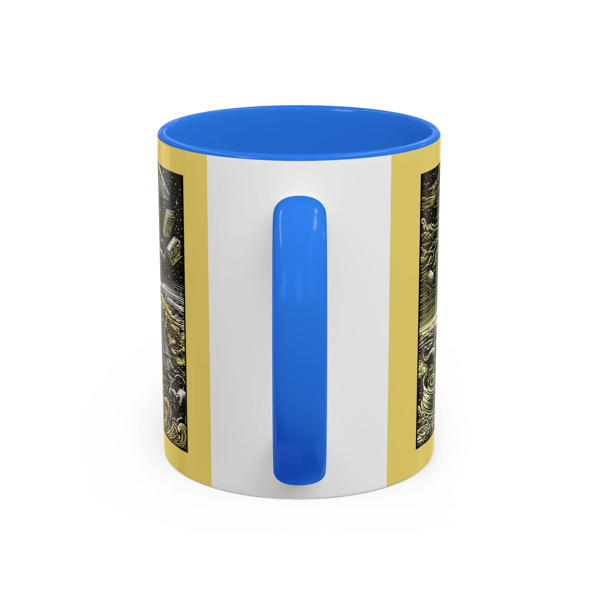 "Just One More Chapter" Under UFO Illustration Mug | Color Accent Coffee Cup
