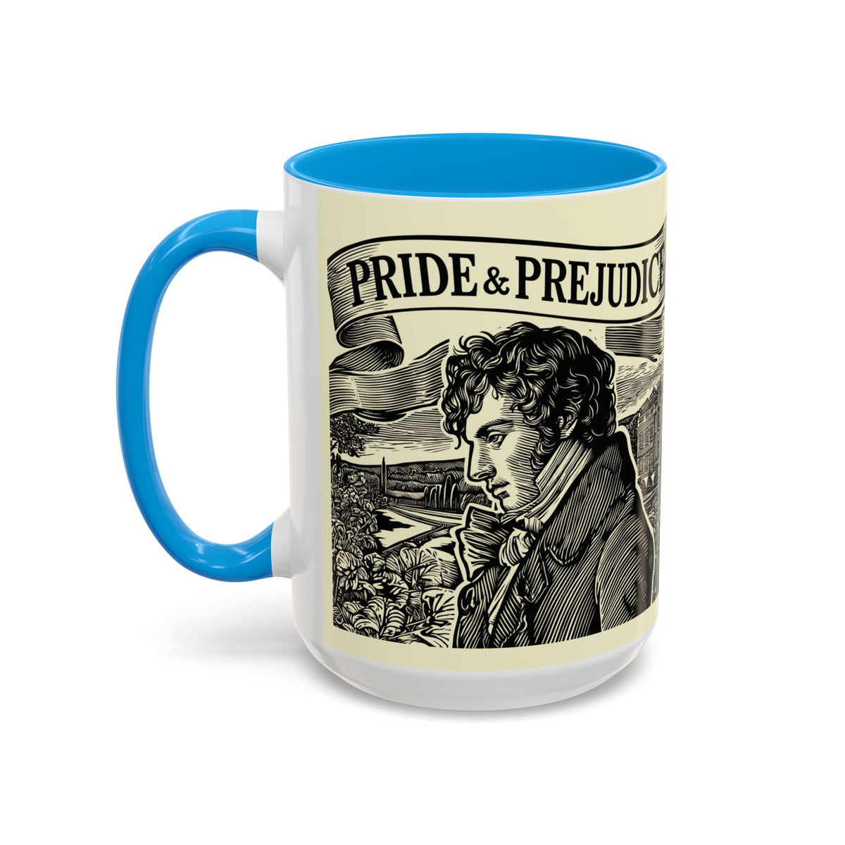 Pride and Prejudice Quote Mug — “Mr. Darcy at Pemberley” Vintage Jane Austen Coffee Cup (11oz/15oz)