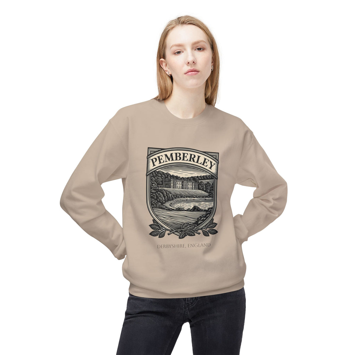 Pemberley Estate Crewneck Sweatshirt — Jane Austen Cozy Literary Pullover