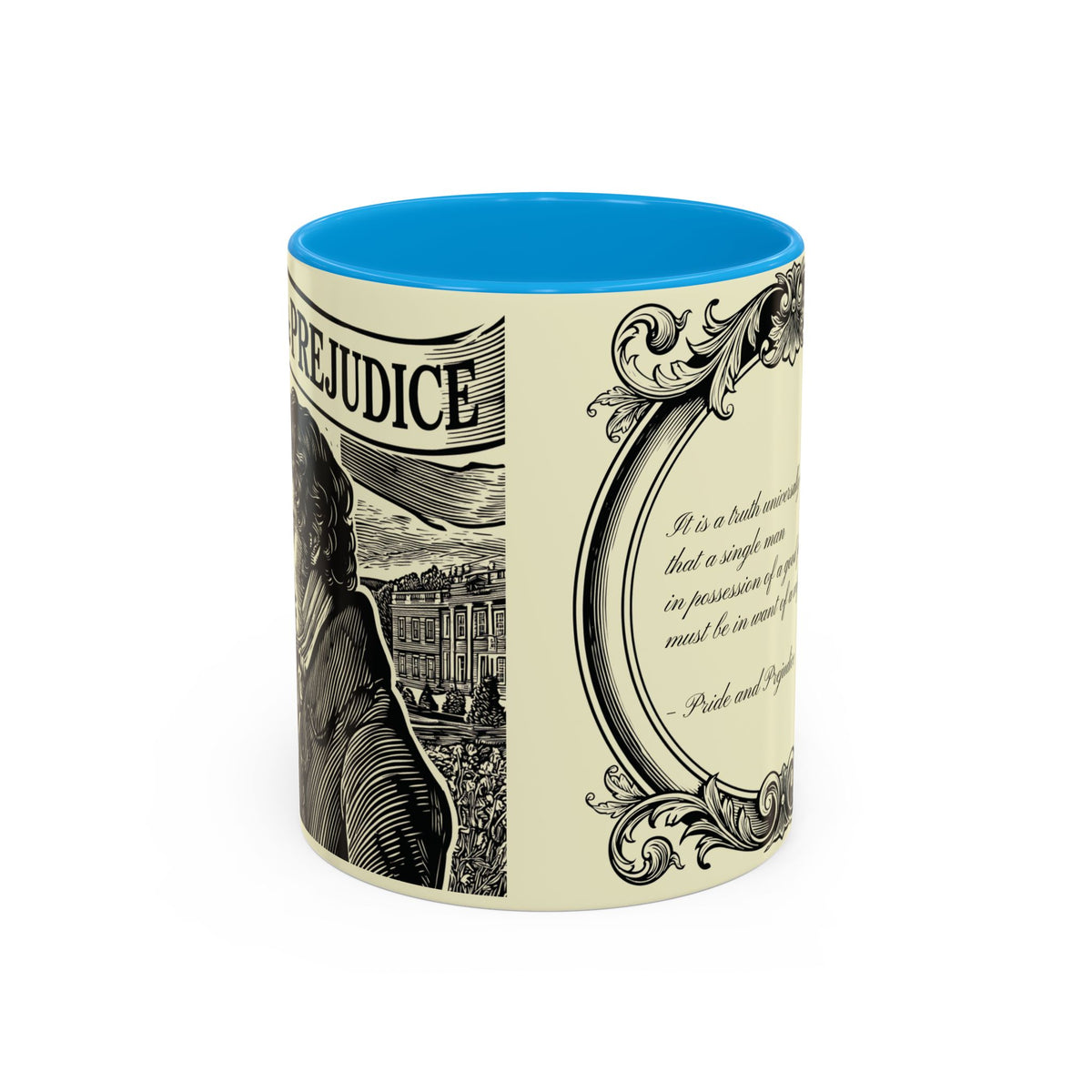 Pride and Prejudice Quote Mug — “Mr. Darcy at Pemberley” Vintage Jane Austen Coffee Cup (11oz/15oz)