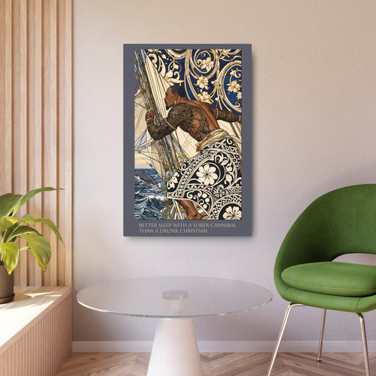 Zanzibar Whaler — Whale Sighting Metal Art Sign — "Better Sleep with a Sober Cannibal" Wall Decor