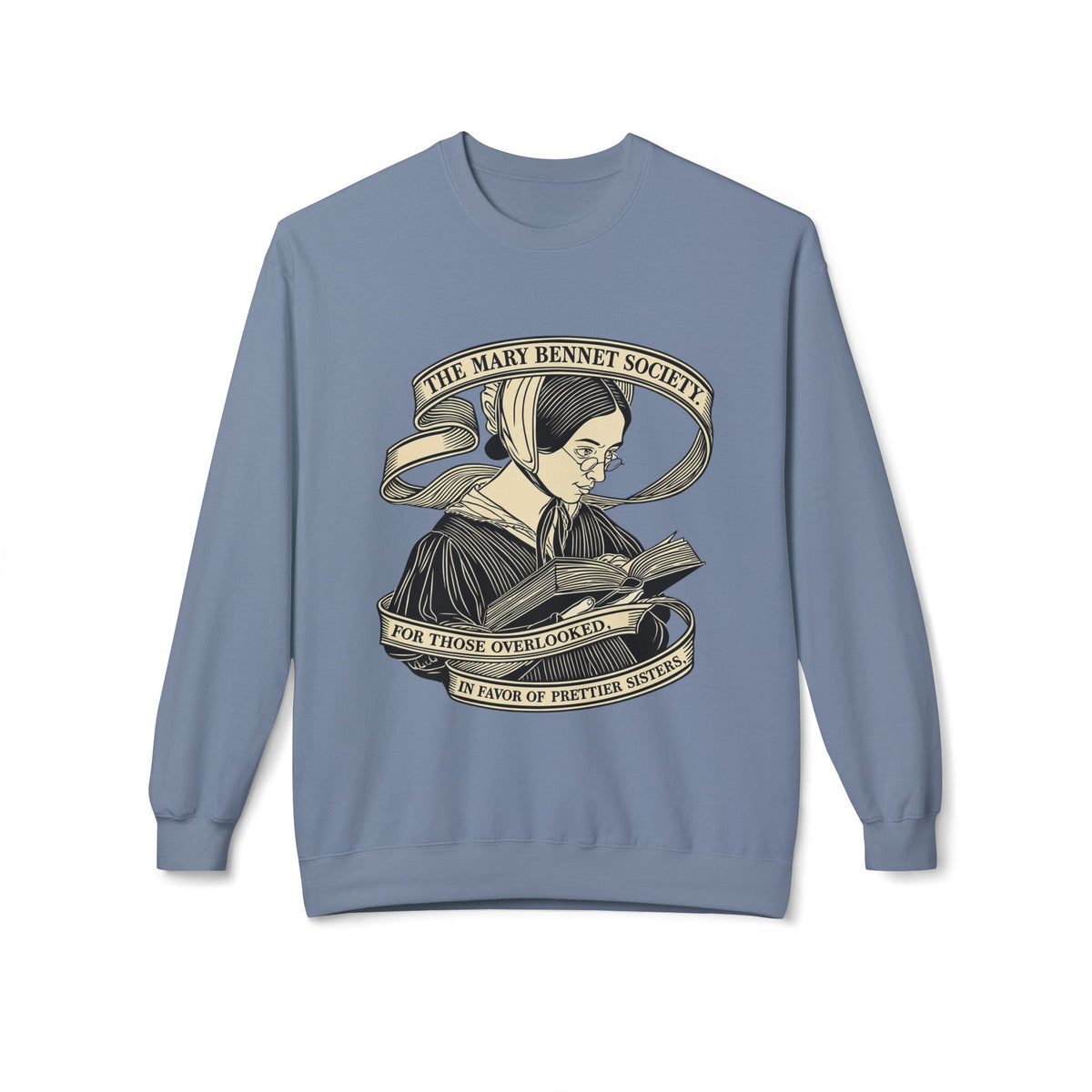 The Mary Bennet Society Literary Crewneck Sweatshirt — Vintage Booklover Reading Crew