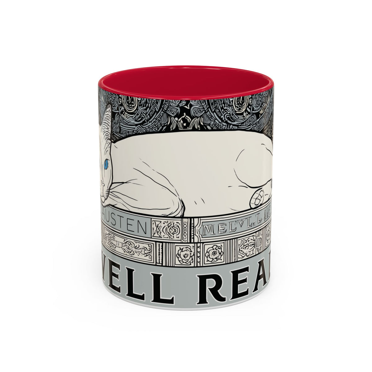 Well Read Siamese Cat Mug | Color Accent Ceramic Mug