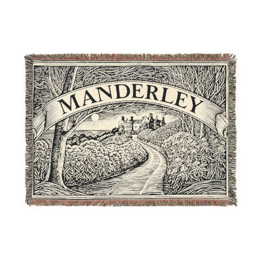 x Manderley Estate Landscape Woven Blanket | Vintage Manor Tapestry Throw