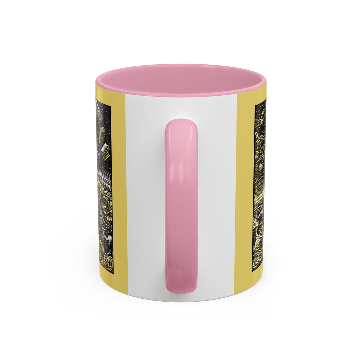 "Just One More Chapter" Under UFO Illustration Mug | Color Accent Coffee Cup