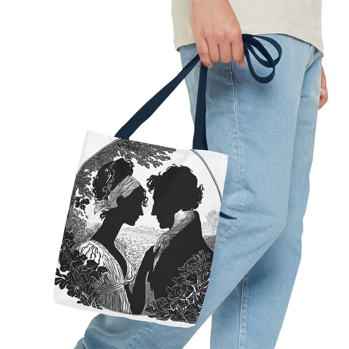 Silhouette Romance Tote Bag — Vintage Regency Couple
