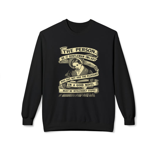 Novel Lover Crewneck Sweatshirt — "Reading Good Books" Vintage Book Quote